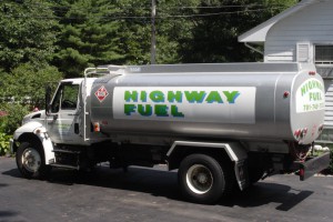 Highway Fuel Oil Truck With green and blue lettering