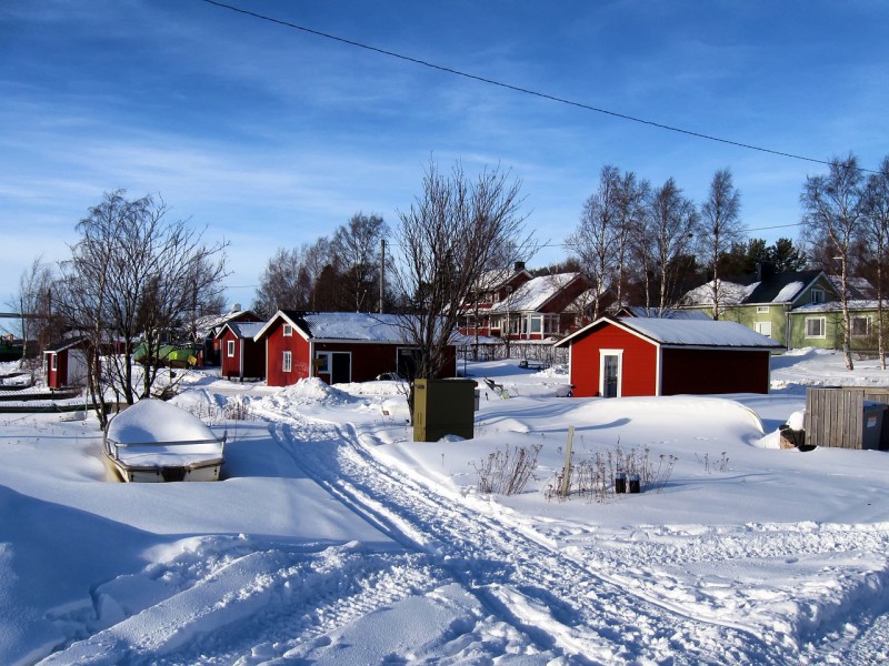 Snowbound town