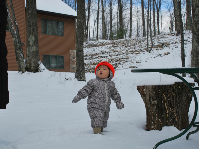 baby in the snow
